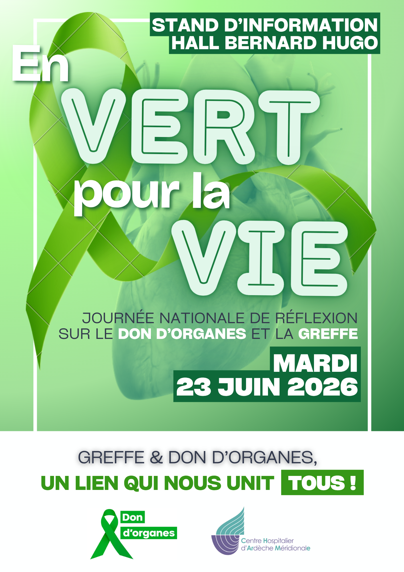 Affiche Journée nationale de réflexion sur le don d’organes et la greffe